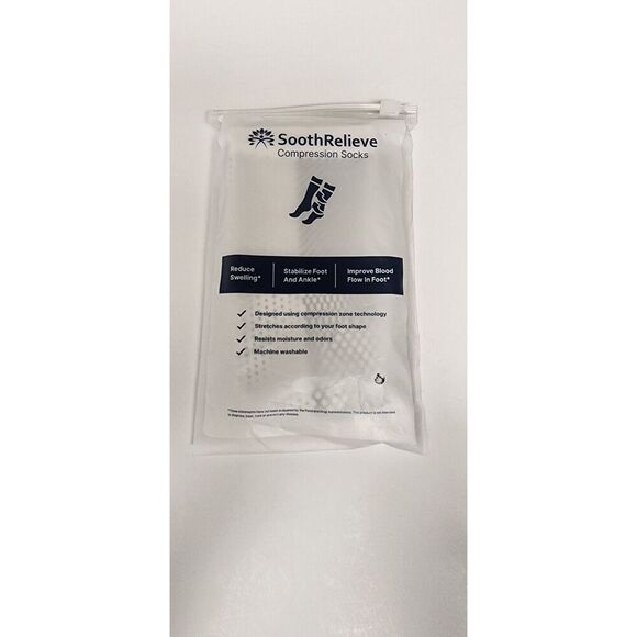 Sooth Relieve Compression Socks For Foot & Ankle White Sz Large (5 Pkgs) New - Picture 3 of 4